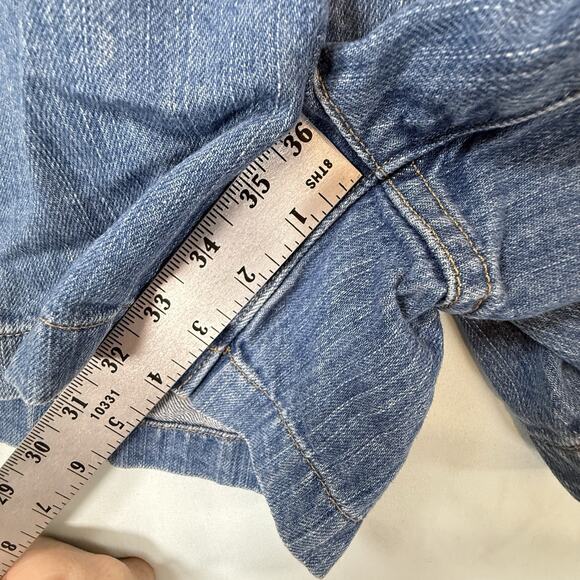 VTG Y2k TOMMY HILFIGER Size 16 Jean Shorts '04 HiRise 4"inseam Logo Preppy Denim - Picture 8 of 13